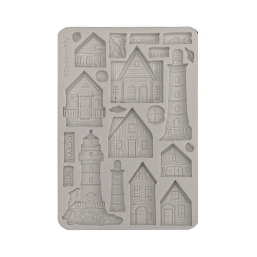 Stamperia - Silent Sea - A5 Silicone Mould, Houses & Lighthouses