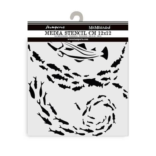 Stamperia - Silent Sea - Fish Stencil (12cmx12cm)