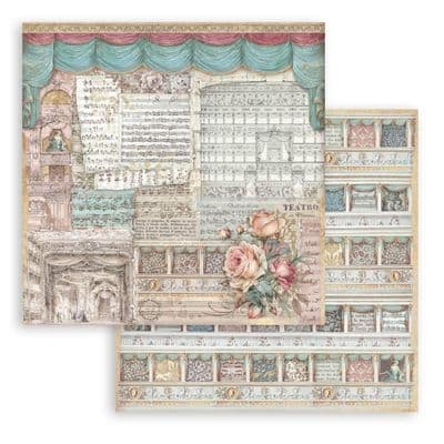 Stamperia  - Venice City of Art  - Theatre Double Sided 12in x 12in Paper Pack of 10 Sheets