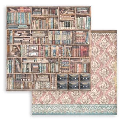 Stamperia  - Venice City of Art  - Vintage Books Double Sided 12in x 12in Paper Pack of 10 Sheets