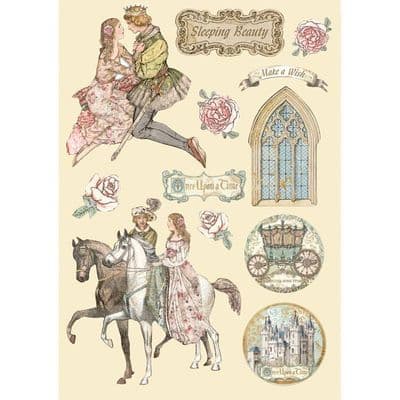 Stamperia - Wooden Shapes - A5 Coloured Frame  Sleeping Beauty
