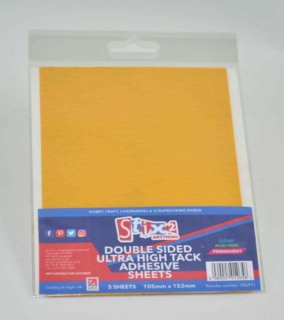 Stix 2 - Double Sided Polyester Ultra Sticky Clear Sheets - 105mm x 152mm