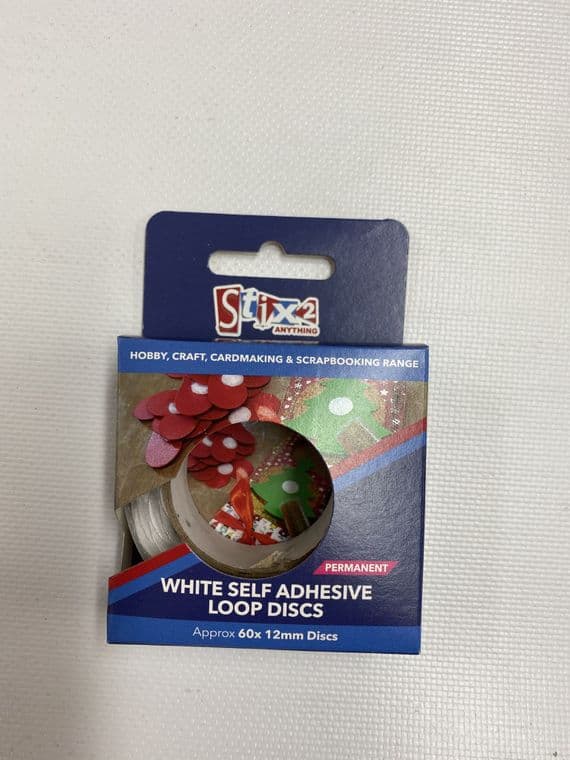 Stix2 - White Self Adhesive Loop Discs