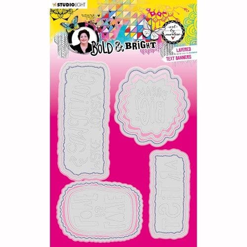Studio Light - Art By Marlene - Bold & Bright Collection - Cutting Die Set - Layered Text Banners