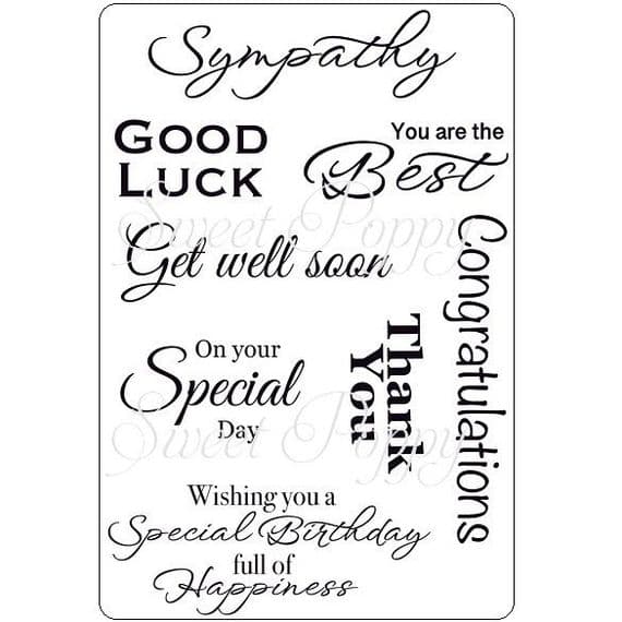 Sweet Poppy Stencil: A6 Occasions Stamp Set