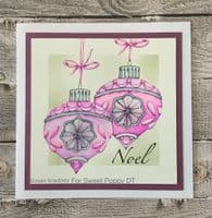 Sweet Poppy Stencil: A6 Stamp Christmas Bauble