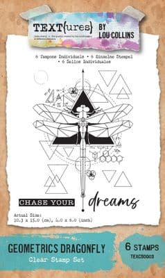 TEXT{ures} Geometrics Dragonfly 4in x 6in Clear Stamp Set