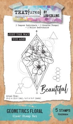TEXT{ures} Geometrics Floral 4in x 6in Clear Stamp Set
