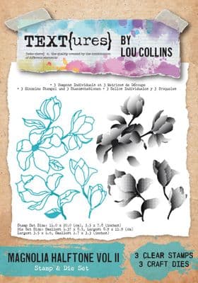 TEXT{ures} Magnolia Halftone Vol II Stamp & Die Set