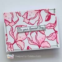 TEXT{ures} Watercolour Splash Halftone 6in x 8in Clear Stamp Set