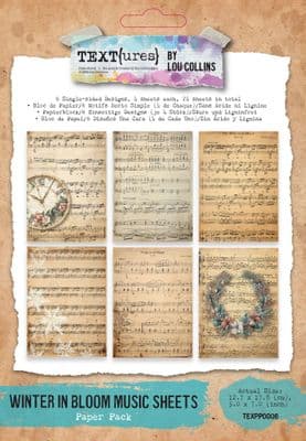 TEXT{ures} Winter in Bloom Music Sheets 5in x 7in Paper Pack