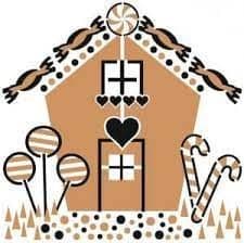 That Special Touch - 6 in x 6 in Duo Mask - Gingerbread House