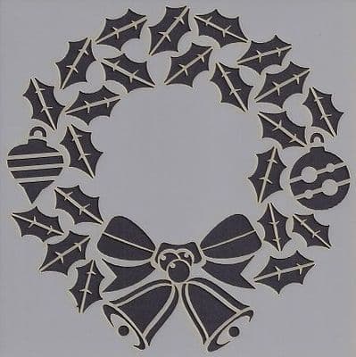 That Special Touch - 6 in x 6 in Mask - Holly Wreath Mask