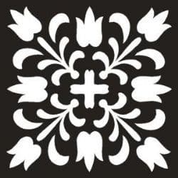 That Special Touch - 6 in x 6 in Mask - Tulip Damask Mask