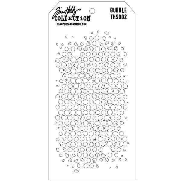 THS002 Stampers Anonymous Tim Holtz Layering Stencil - Bubble