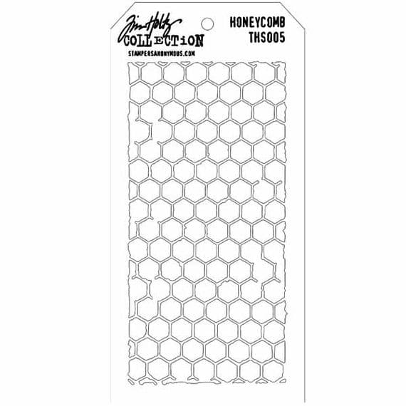 THS005 Stampers Anonymous Tim Holtz Layering Stencil - Honeycomb