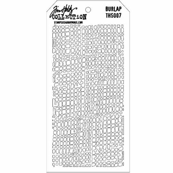 THS007 Stampers Anonymous Tim Holtz Layering Stencil - Burlap