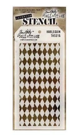 THS016 Stampers Anonymous Tim Holtz Layering Stencil - Harlequin
