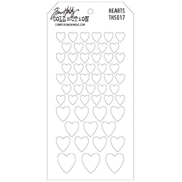THS017 Stampers Anonymous Tim Holtz Layering Stencil - Hearts