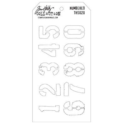 THS020 Stampers Anonymous Tim Holtz Layering Stencil - Numbered