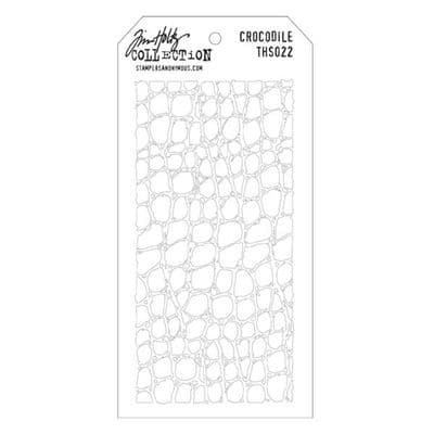 THS022 Stampers Anonymous Tim Holtz Layering Stencil - Crocodile