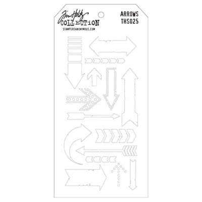 THS025 Stampers Anonymous Tim Holtz Layering Stencil - Arrows