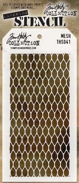 THS041 Stampers Anonymous Tim Holtz Layering Stencil - Mesh