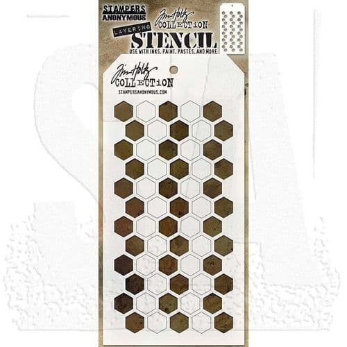 THS121  Tim Holtz Layering Stencil - Shifter Hex
