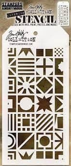 THS123 Stampers Anonymous Tim Holtz Layering Stencil - Patchwork Cube