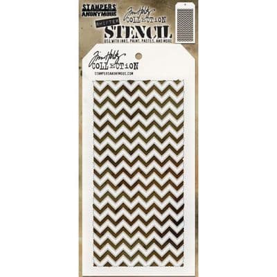 THS127 Stampers Anonymous Tim Holtz Layering Stencil - Shifter Chevron