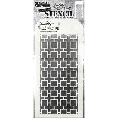 THS157  Tim Holtz Layering Stencil - Linked Squares