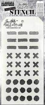 THS160  Tim Holtz Layering Stencil - Markings