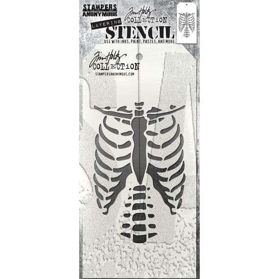 THS185 Stampers Anonymous Tim Holtz Layering Stencil - Bones