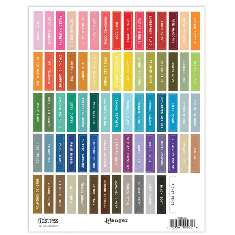Tim Holtz Distress Ink Pad Label Sheets - White Writing