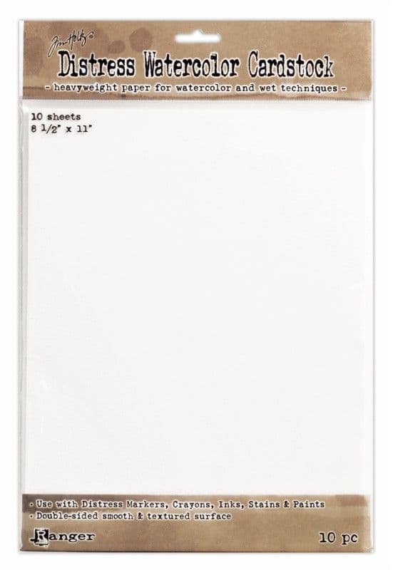 Tim Holtz Distress Watercolor (Watercolour) Cardstock - 8.5x11 - 10 Sheets