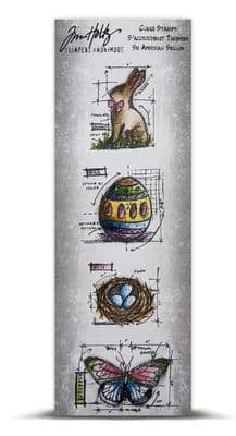 Tim Holtz Mini Blueprints Strip Cling Stamps 3