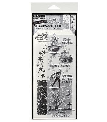 Tim Holtz Stamp & Stencil Set - Halloween Sketch