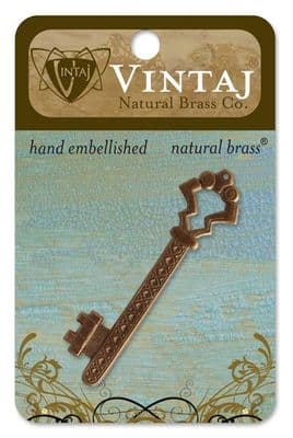 Vintaj Natural Brass Co. Jewelry Findings - Gate Key