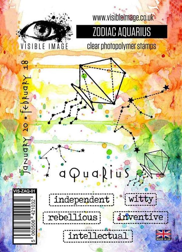 Visible Image Clear Stamp Set - Zodiac Aquarius