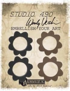 Wendy Vecchi, Studio 490, Embellish Your Art - Round Floral Accents (set of 4)