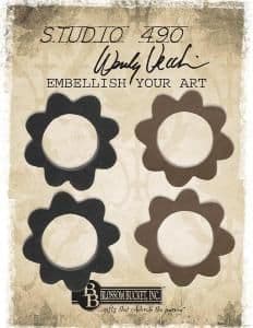 Wendy Vecchi, Studio 490, Embellish Your Art - Small Round Floral Accents (set of 4)