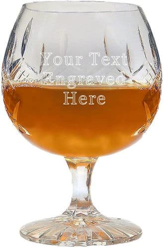 10oz Cut Crystal Brandy Glass Personalised County Engraving 10oz Cut Crystal Brandy Glass Personalised County Engraving