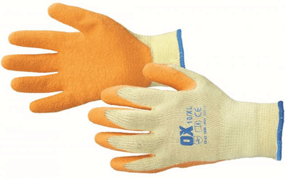 OX BUILDERS GRIP GLOVES - PACK OF 12 pairs  (97p per pair)
