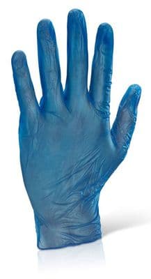 Powdered Vinyl Disposable Gloves - Blue