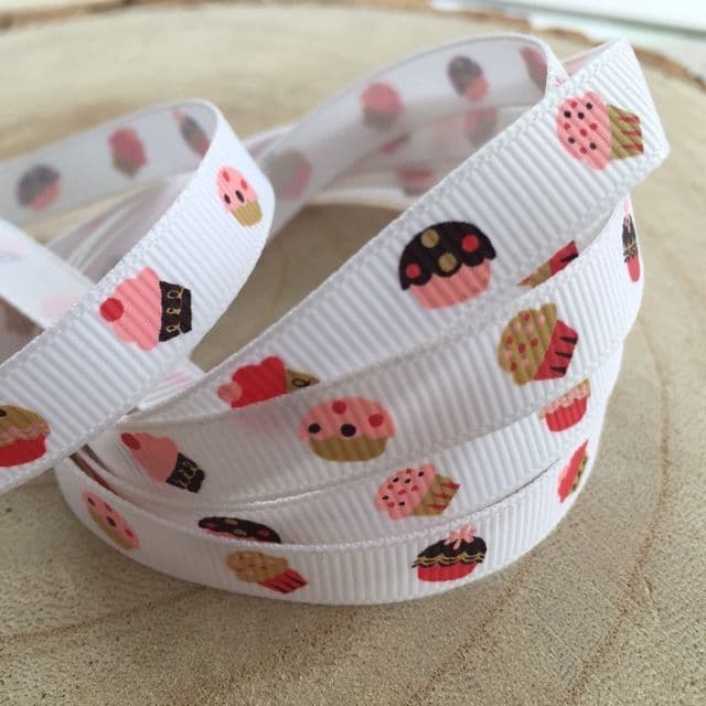 9mm Cupcake Grosgrain Ribbon