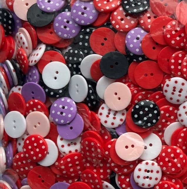 Assorted Bulk Buy Polka Dot Buttons