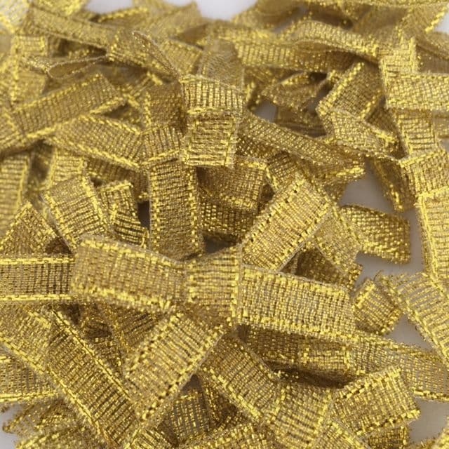 OFFER Gold Metallic Lurex 7mm Bows
