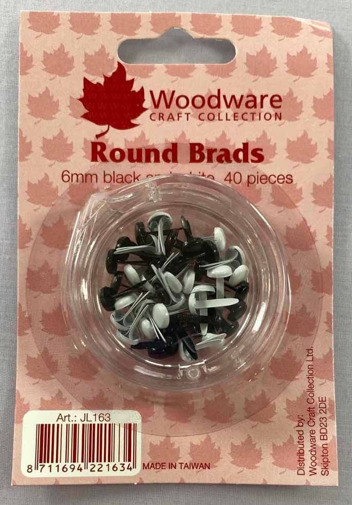 6mm Round Solid Coloured Craft Brads For Paper Crafts