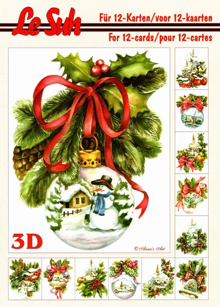 Christmas Baubles & Decorations A5 3D Decoupage Book from Le Suh