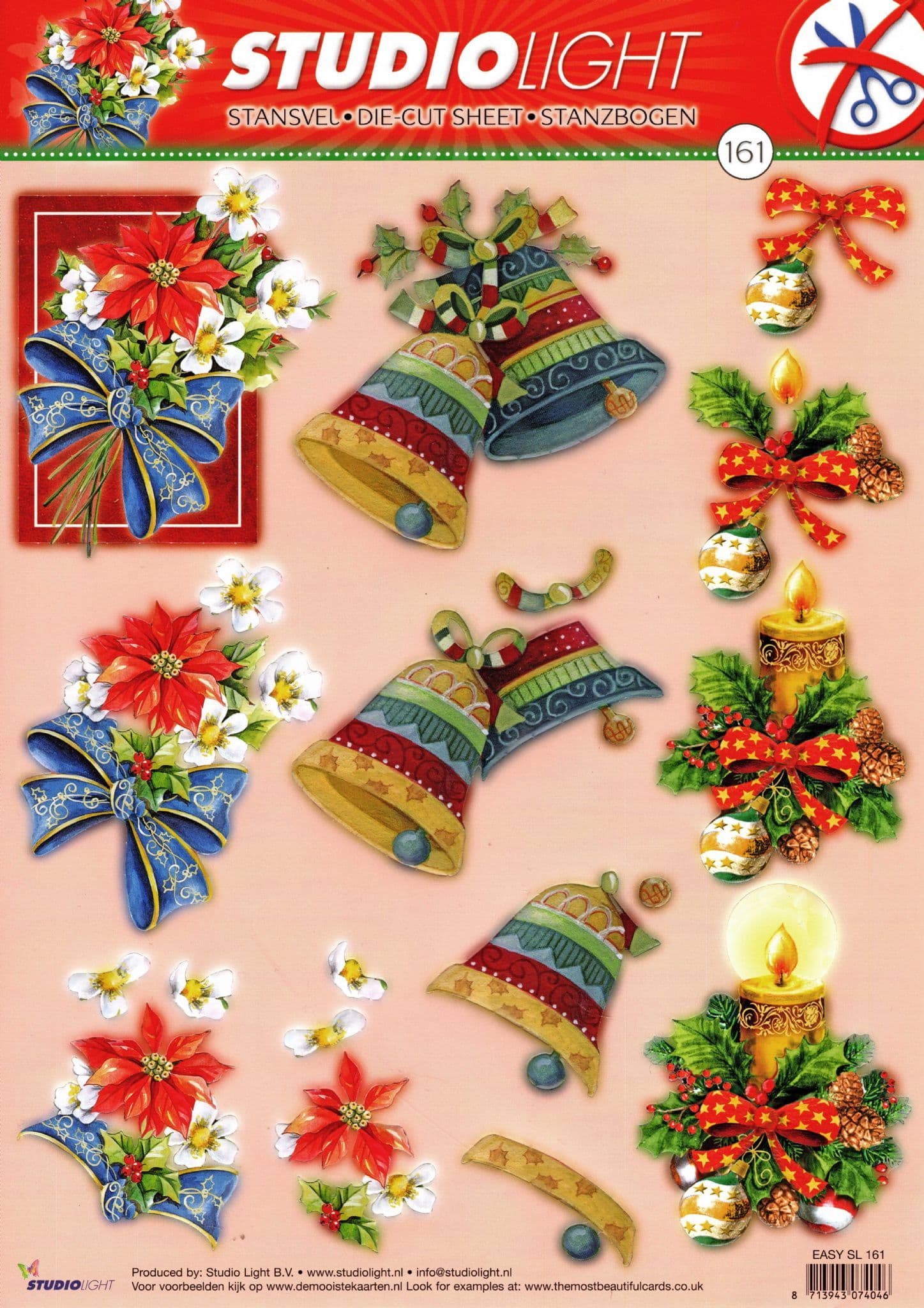 Christmas Decorations Die Cut 3d Decoupage Paper Craft Sheet NO CUTTING